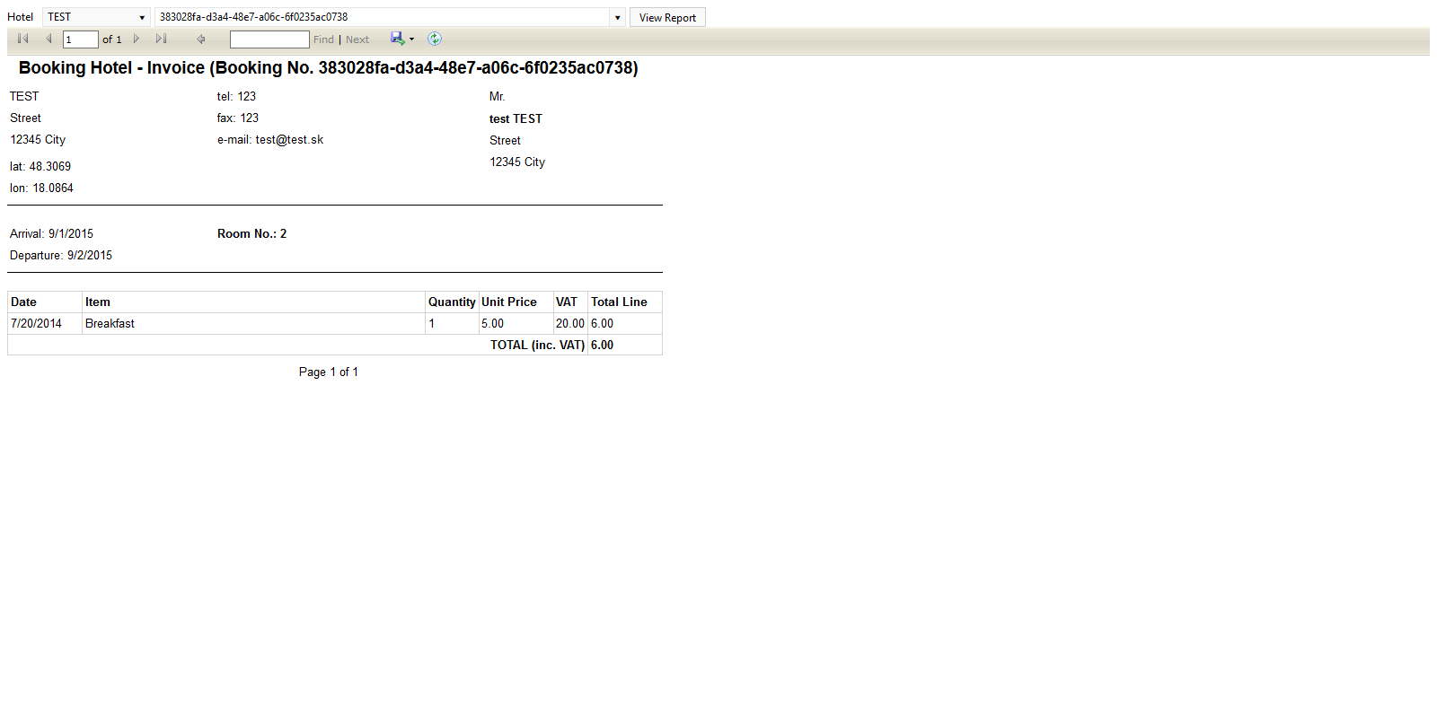 Invoices: Print particular item of the payment